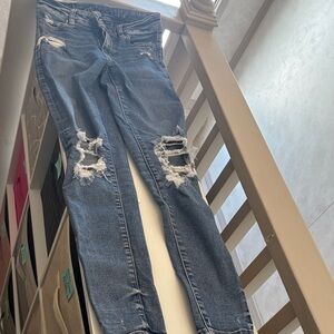 American Eagle Outfitters Blue Ripped Boyfriend Jeans